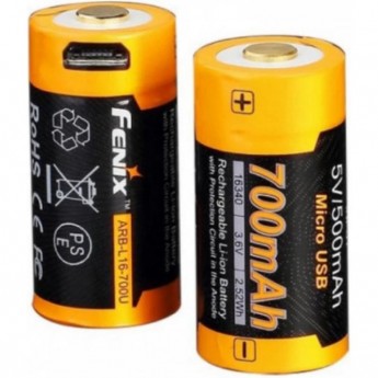 Аккумулятор с разъемом для USB 16340 FENIX 700 mAh Li-ion